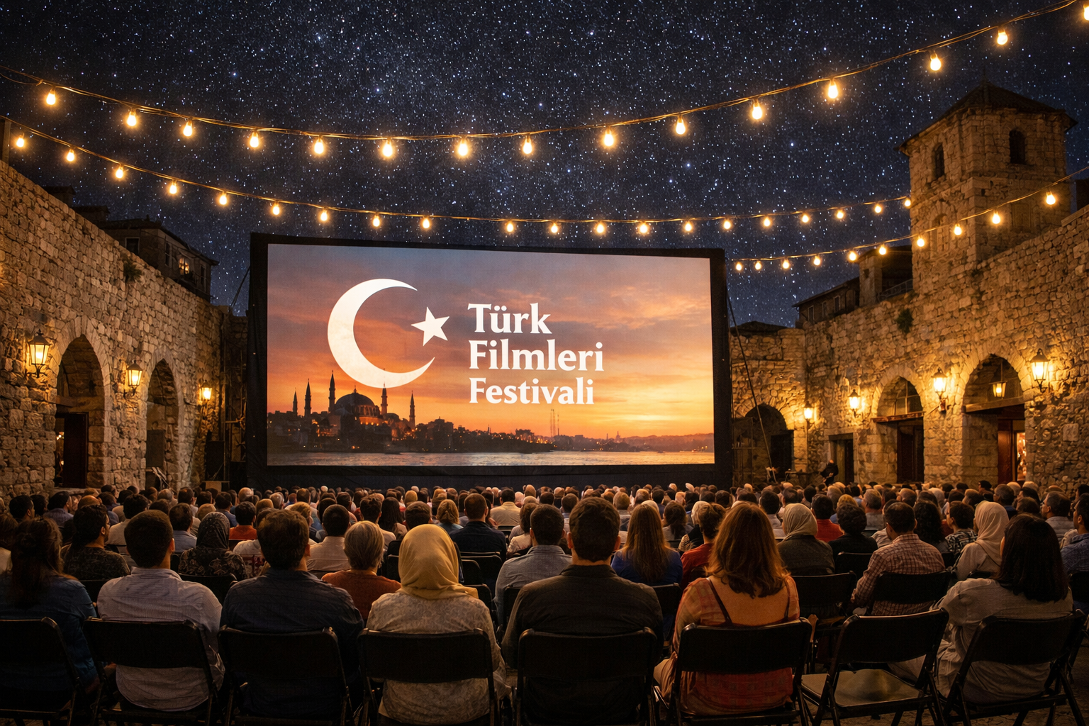 Açık hava sinema gösterimi