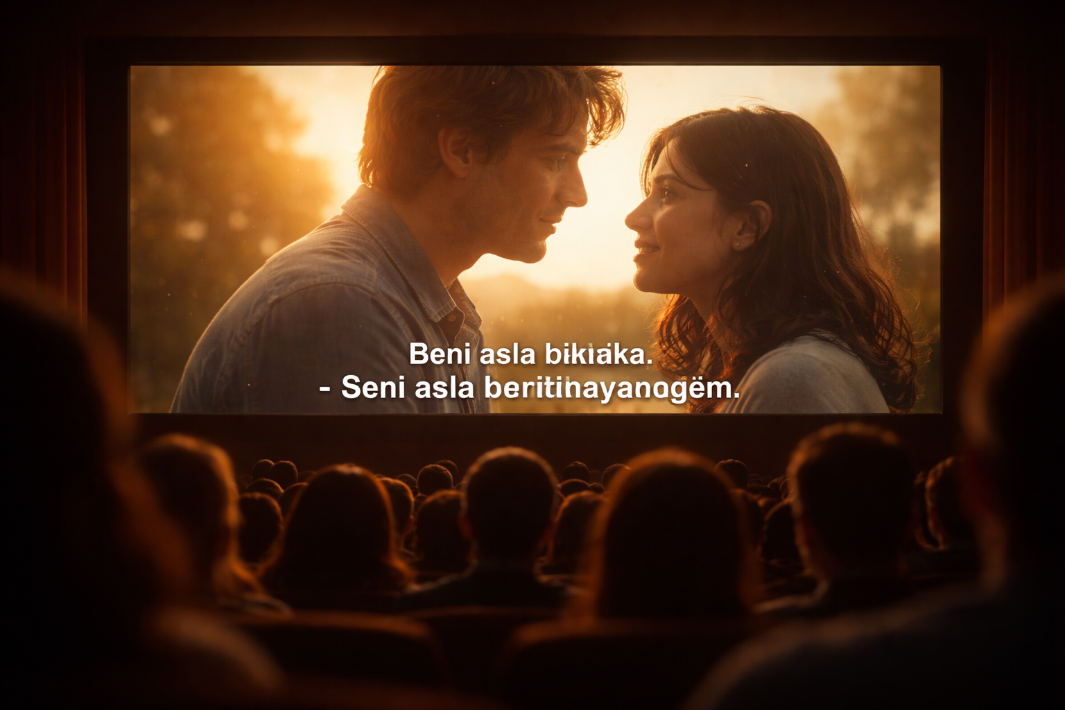 Film gösteriminde altyazı örneği